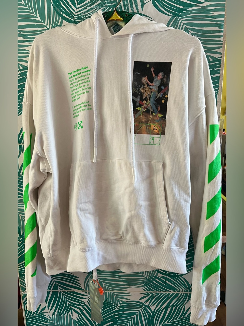 Off-White Pascal Golden Ratio Painting Hoodie Sz L NWT but there’s is flaws